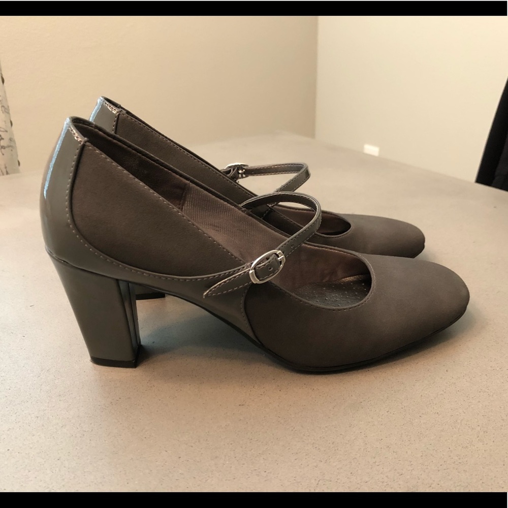 Grey high heels